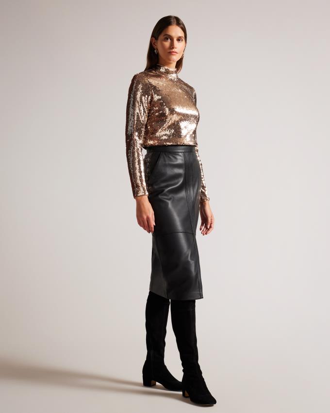 Hauts Ted Baker Long Sleeve Sequin Rose Femme | XYE-77656374